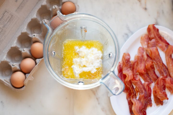ingredients for egg bites in blender