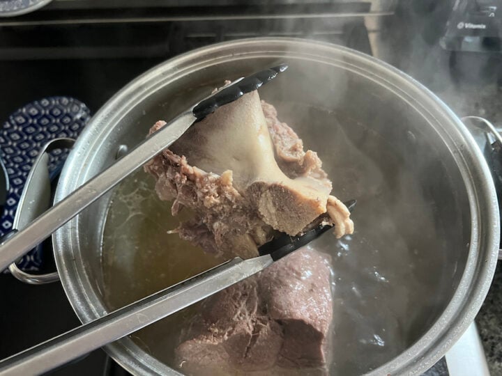 meat bones from split pea soup