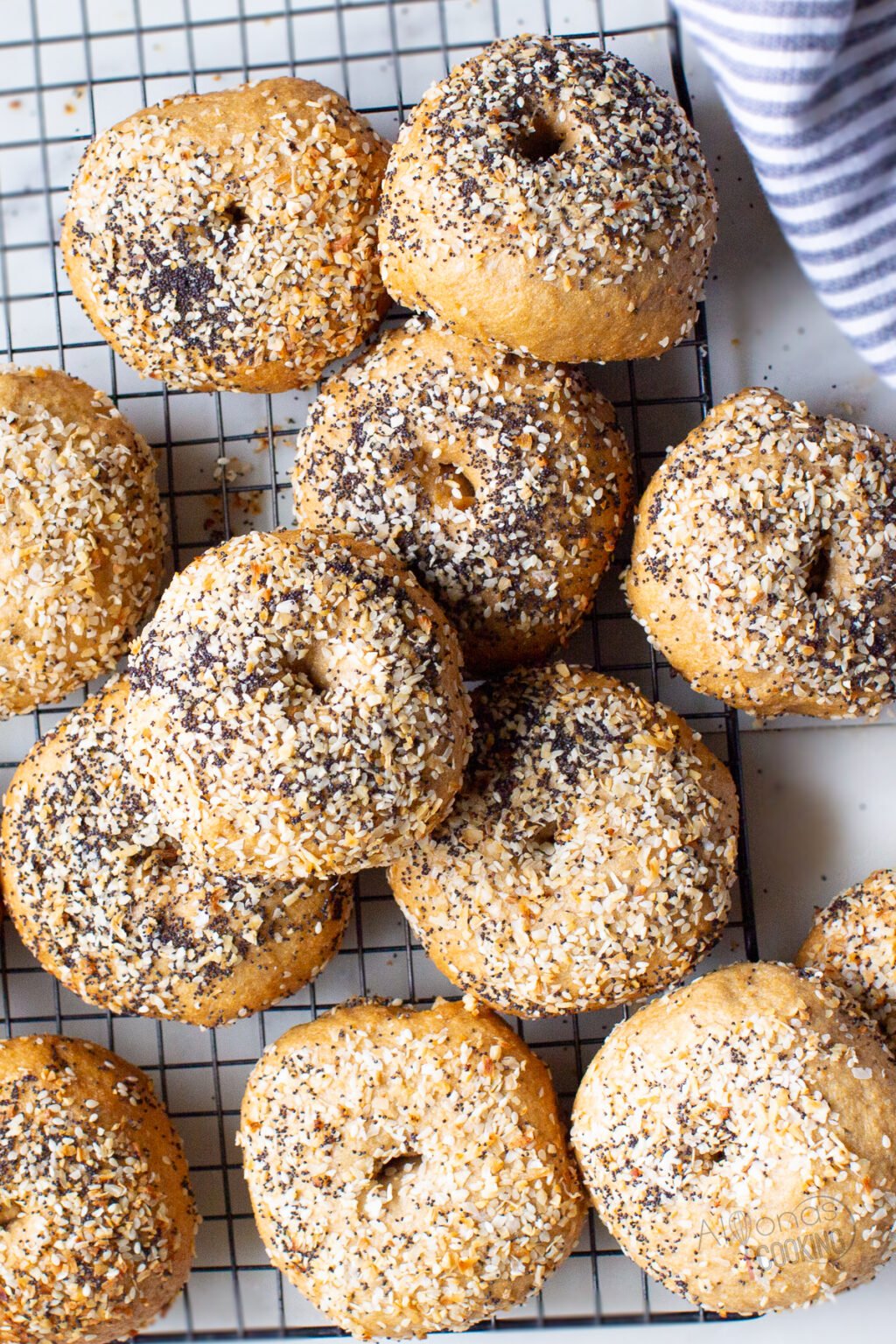 Whole Wheat Sourdough Bagels with Freshly Milled Flour (with Freshly