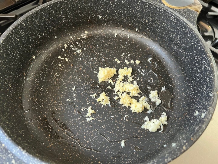 cooking garlic for frittata breakfast casserole