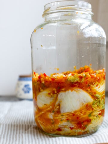 simple kimchi packed into a jar