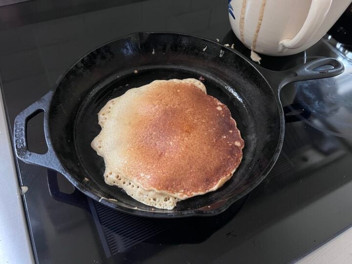 golden brown whole wheat sourdough pancakes