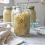 Homemade sauerkraut in canning jars