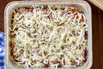 image of freezer lasagna (assembly, wrapping, and freezing)