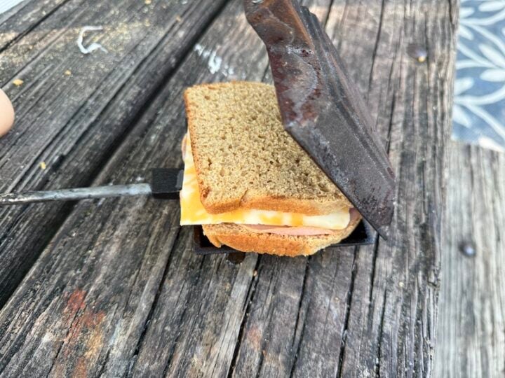 ham and cheese mountain pie sandwich