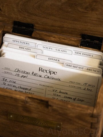 an image of a vintage recipe box for a simple meal planning blog post