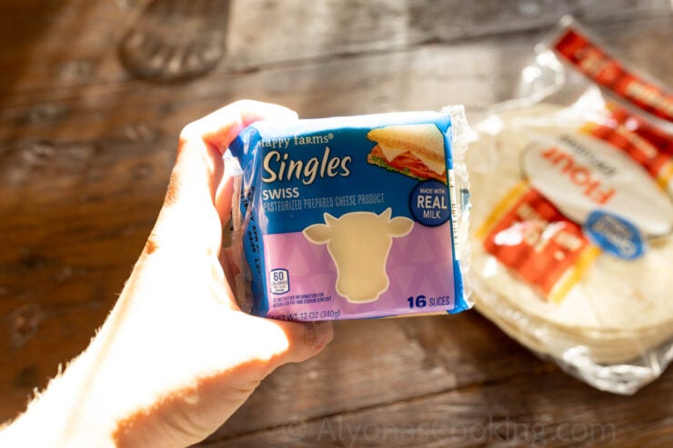 image of American Swiss singles for homemade Queso sauce like the Mexican Restaurants