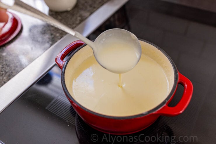 image of homemade Queso Sauce for enchiladas