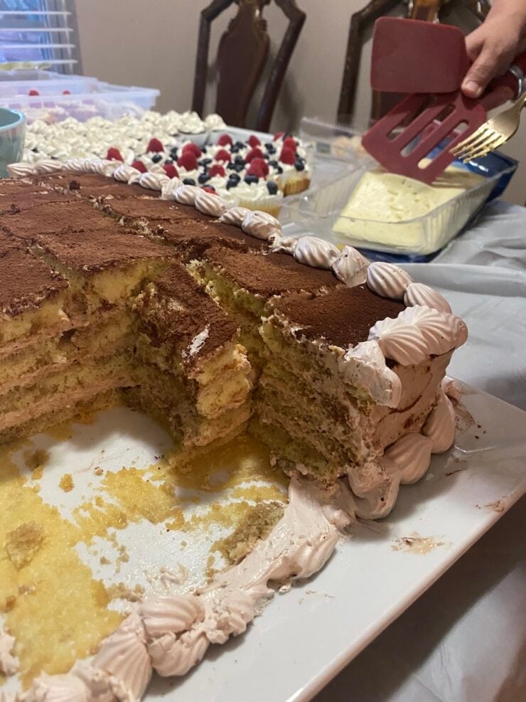 image of a homemade tiramisu cake that is made for orders