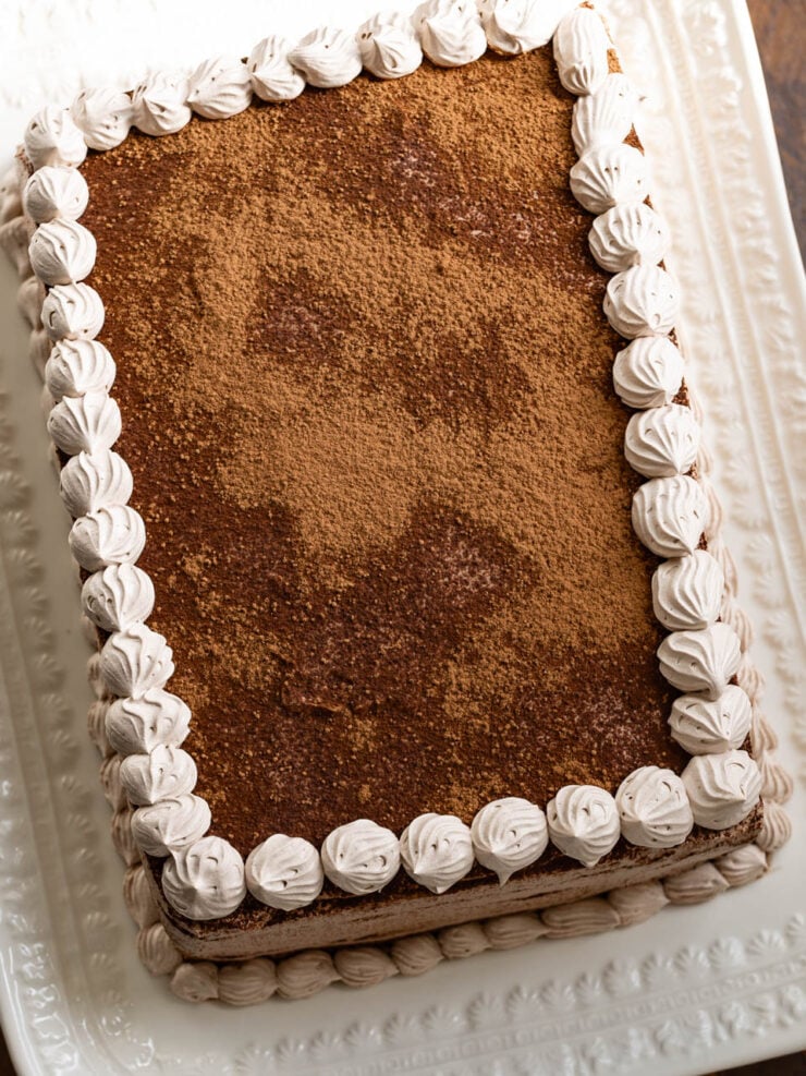 image of a layered sheet cake tiramisu recipe