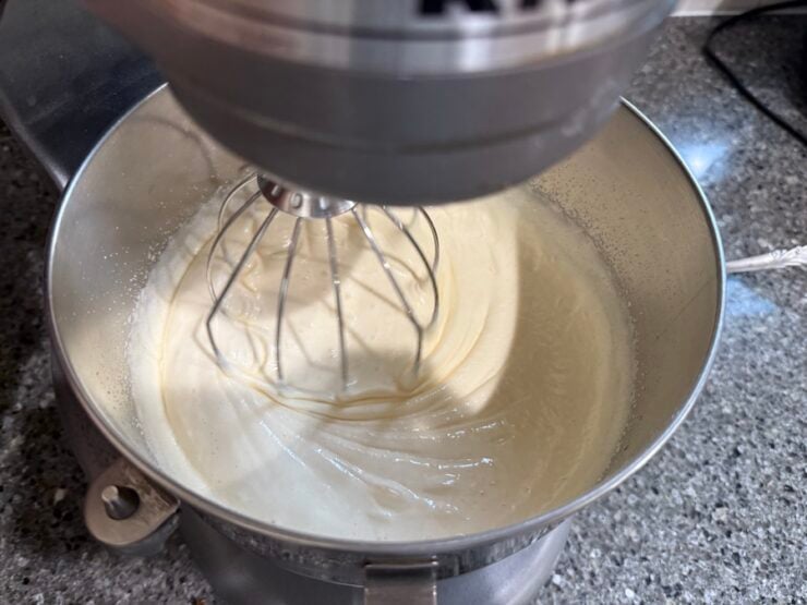 image of an airy sponge cake batter for tiramisu cake
