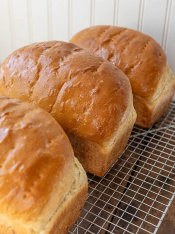 image of soft and fluffy homemade sandwich bread with white flour