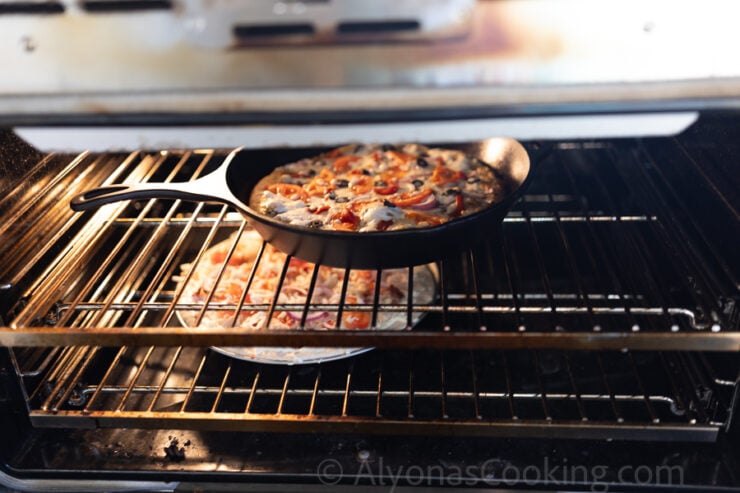 image of whole wheat sourdough pizzas baking in the oven