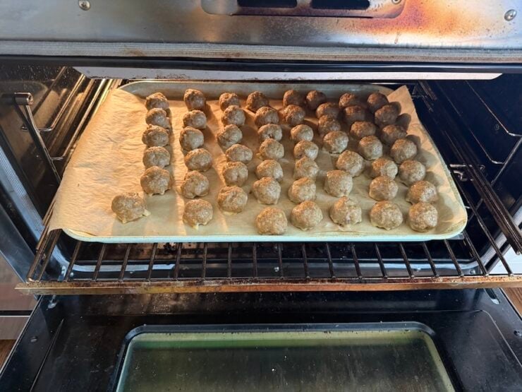image of homemade baked Ikea meatballs