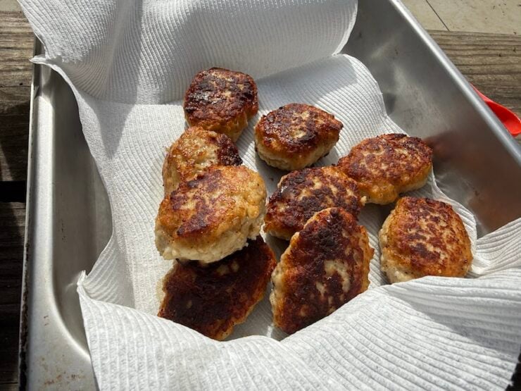 image of fried and ready to eat chicken kotleti (cutlets)
