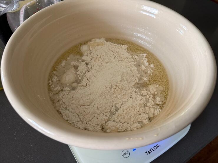 image of homemade focaccia dough in the making