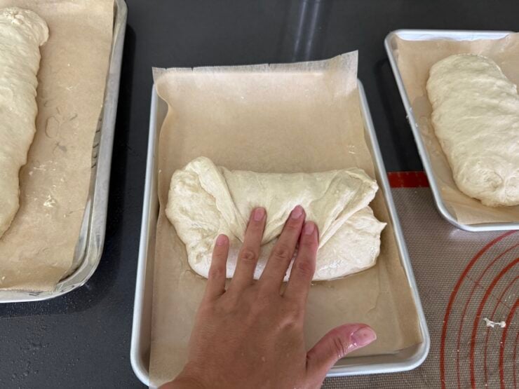 forming a letter shaped piece of dough