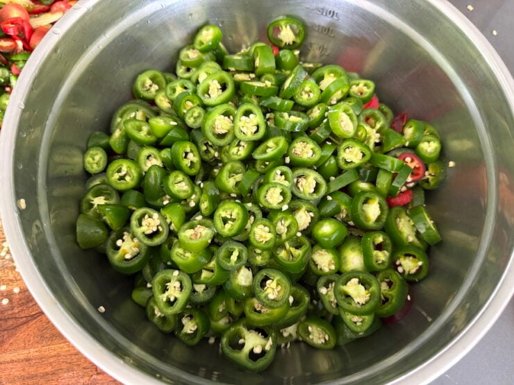 image of sliced jalapeños for canning
