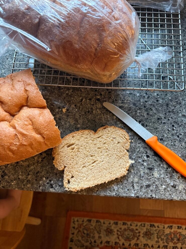 slice of the softest sourdough sandwich bread