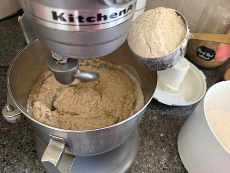 image of the dough coming together one cup at a time