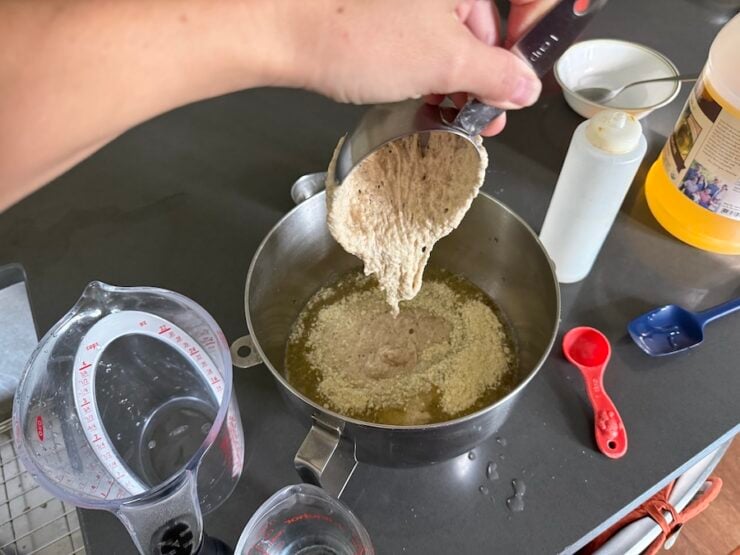 image of making the potato sourdough sandwich bread dough